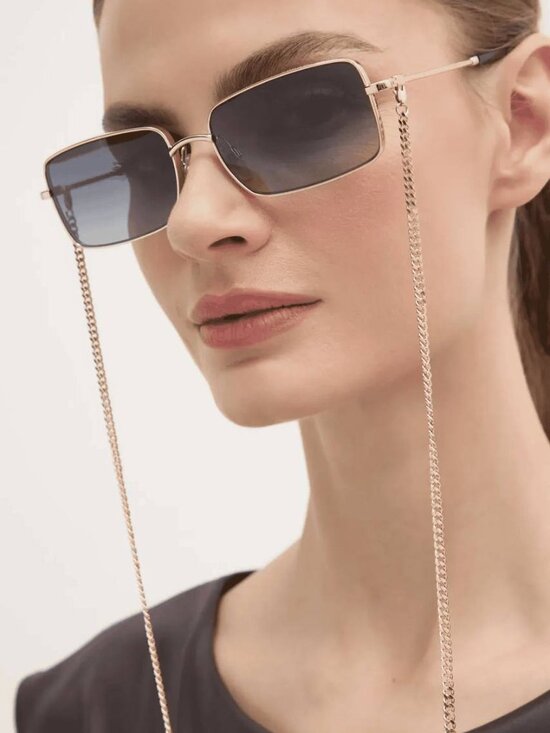 Marc Jacobs MARC 771/N/S 0RHL 9O Rectangle Sunglasses - Gold with Gold Chain main image 4